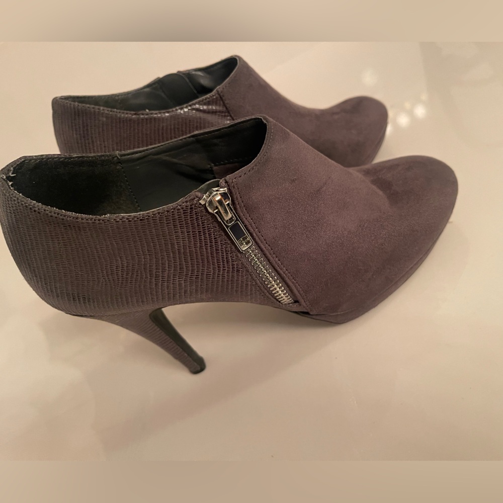 Suede Grey Booties Size 8.5